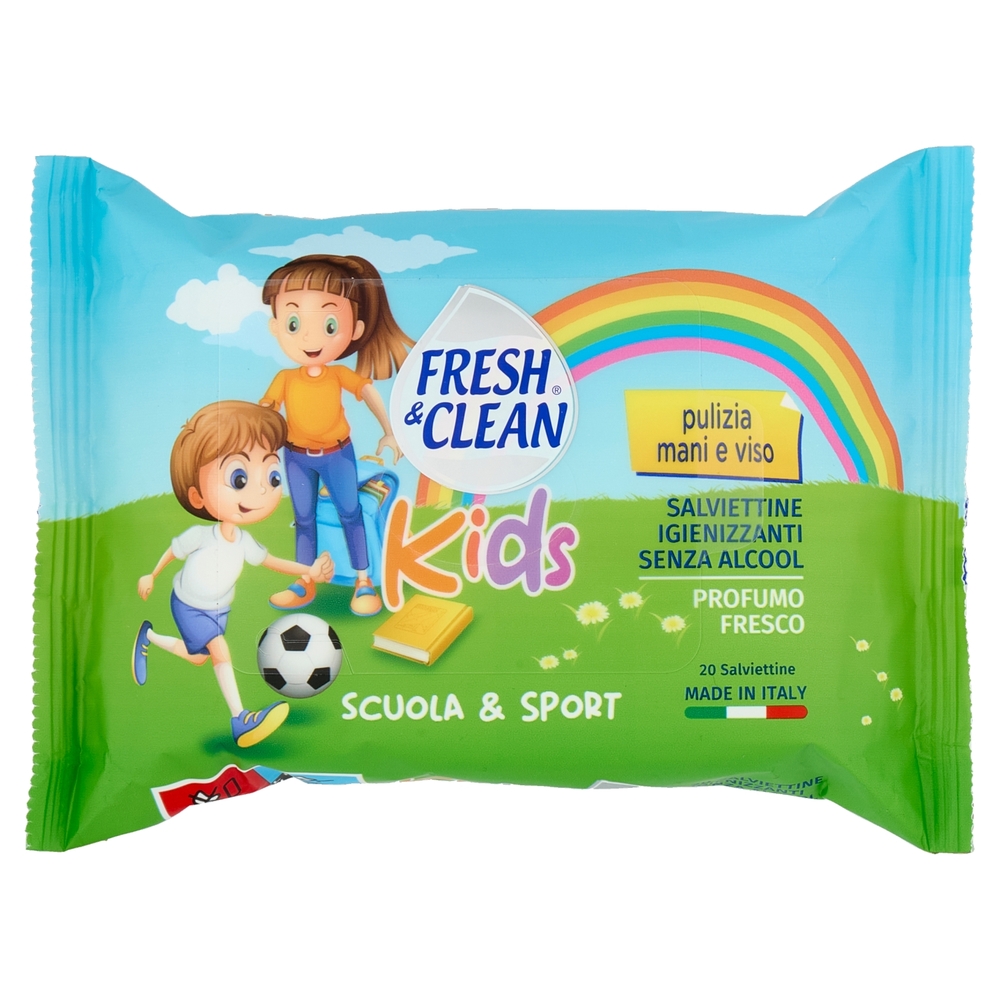 Fresh & Clean Kids Salviettine Igienizzanti Senza Alcool 20 pz